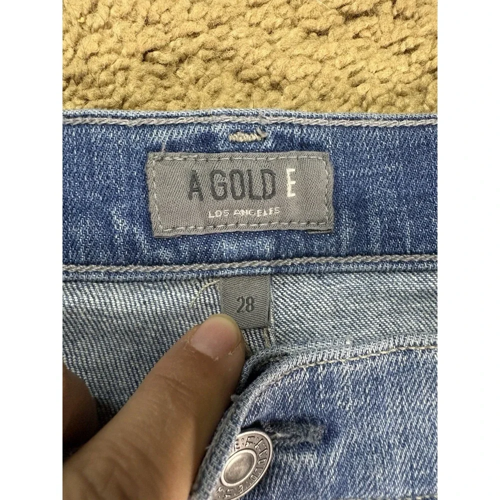 Agolde Isabel Jeans Women 28 Blue Denim‎ Distressed Straight Leg Mid Rise Grunge